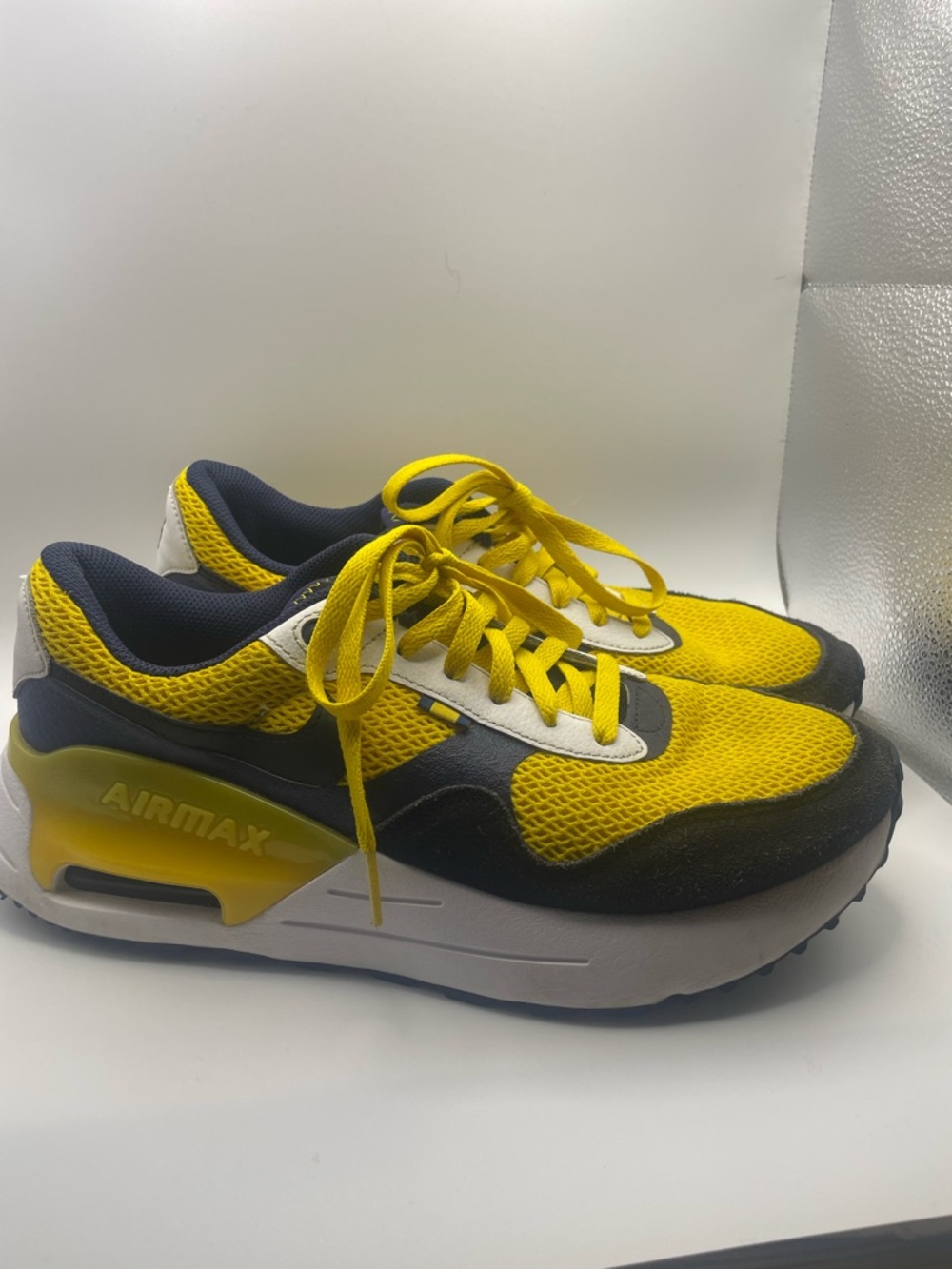 Nike Yellow and Black Air Max Athletic Michigan Sneakers